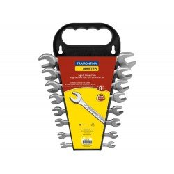 JOGO DE CHAVES FIXAS 8 PECAS CORPO EM ACO ESPECIAL CROMADO TAMANHO EM MILIMETROS TRAMONTINA