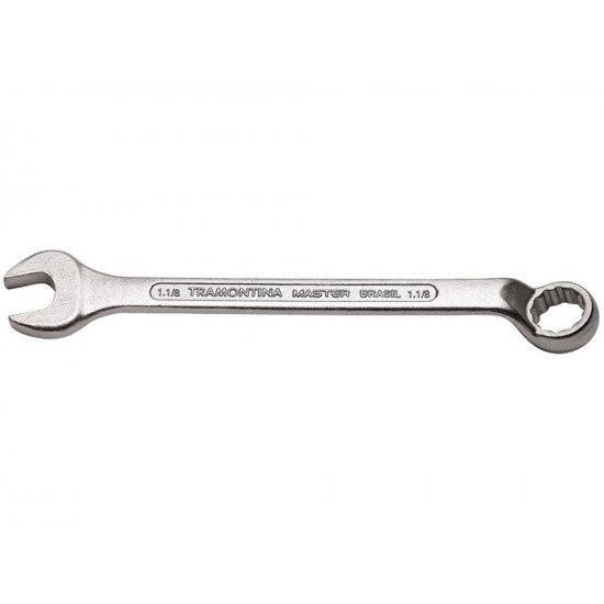 CHAVE COMBINADA COM PESCOCO 1.1 8 FORJADA EM ACO ESPECIAL CROMADA BOCAS USINADAS TRAMONTINA