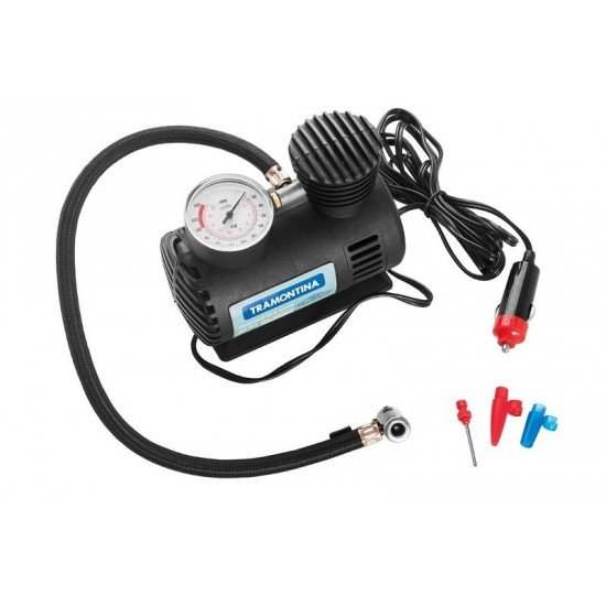 COMPRESSOR DE AR PORTATIL PARA CARROS 300 PSI 50 W 12 V TRAMONTINA