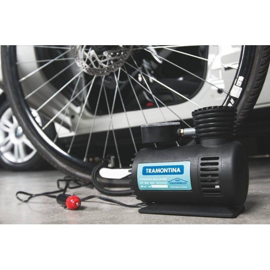 COMPRESSOR DE AR PORTATIL PARA CARROS 300 PSI 50 W 12 V TRAMONTINA