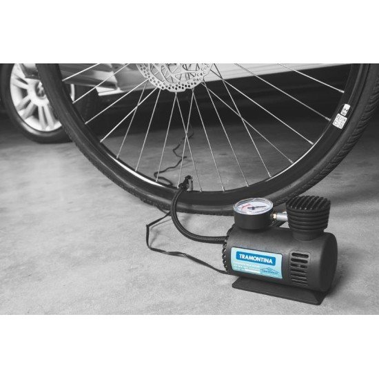 COMPRESSOR DE AR PORTATIL PARA CARROS 300 PSI 50 W 12 V TRAMONTINA