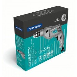 FURADEIRA DE IMPACTO TRAMONTINA 500 W 3/8 COM SISTEMA DE REVERSÃO DE ROTAÇÃO