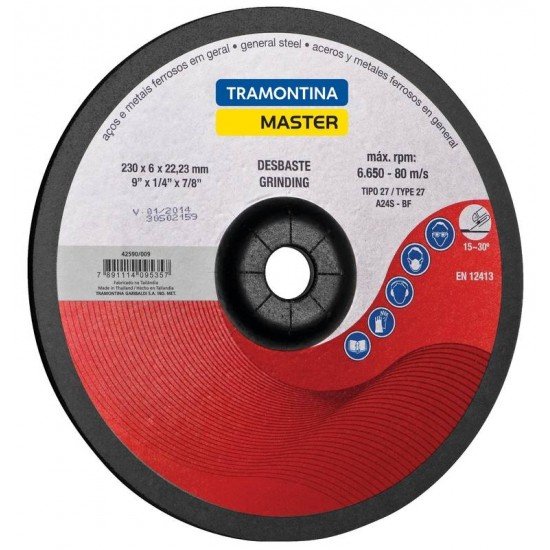 DISCO DE DESBASTE 9 PARA ACOS E METAIS TRAMONTINA