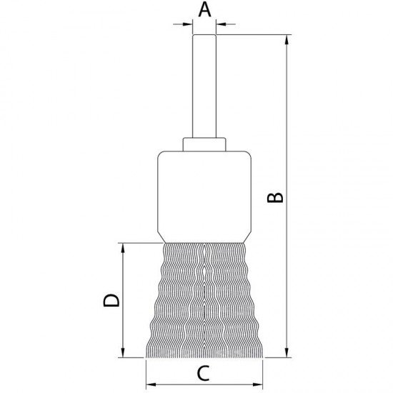 ESCOVA TIPO PINCEL ARAME ONDULADO COM HASTE 5 8X1 4 TRAMONTINA