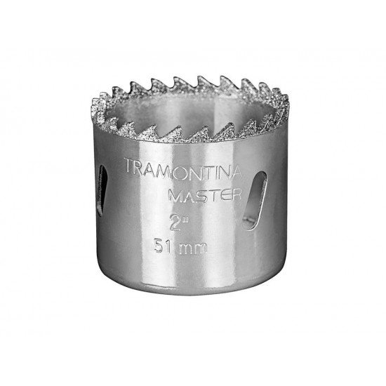 SERRA COPO DIAMANTADA 38MM-1.1 2,CORPO ACO ESPECIAL DENTES METAL DURO,CROMADO ROSCA 1 2 TRAMONTINA