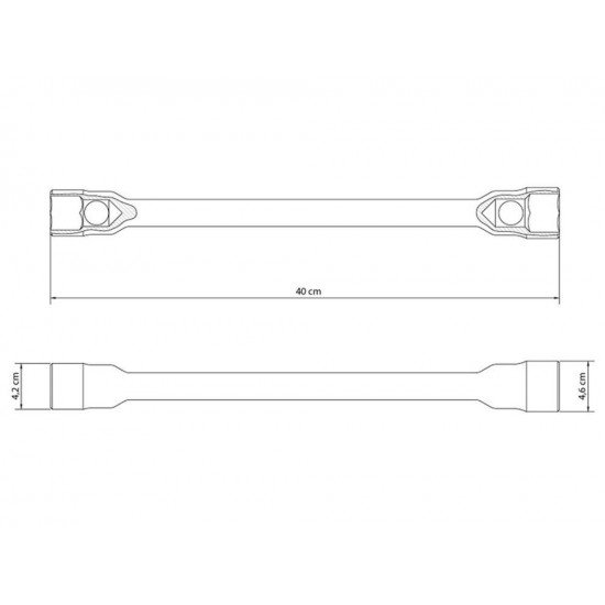 CHAVE DE RODA 27X30MM CORPO FORJADO EM ACO ESPECIAL CROMADO COM FURO PARA MANIPULO TRAMONTINA