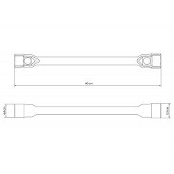 CHAVE DE RODA 38X21MM CORPO FORJADO EM ACO ESPECIAL CROMADO COM FURO PARA MANIPULO TRAMONTINA
