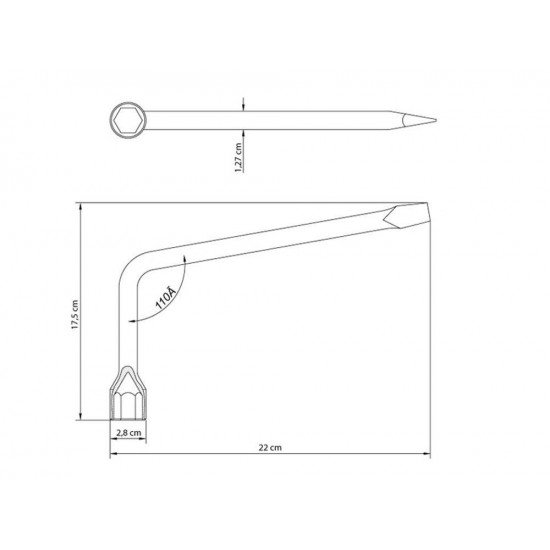 CHAVE DE RODA TIPO L 19MM CORPO FORJADO EM ACO ESPECIAL TEMPERADO CROMADO TRAMONTINA