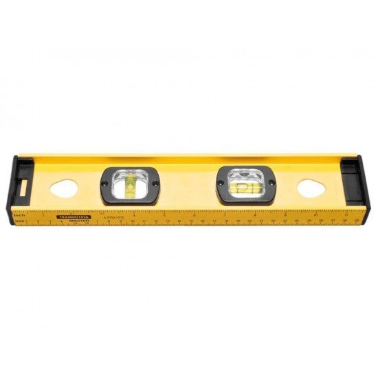 NIVEL MAGNETICO 300MM CORPO EM ALUMINIO PERFIL EM I MEDICAO 0 E 90 GRAUS 2 BOLHAS TRAMONTINA