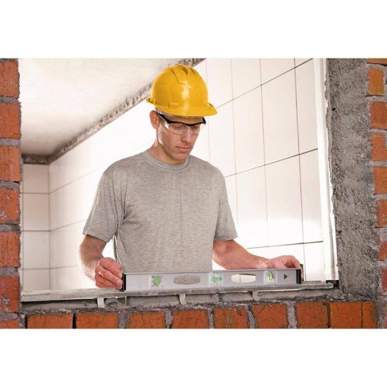 NIVEL DE ALUMINIO 450MM CORPO PERFIL EM I COM PROTECAO NAS EXTREMIDADES 3 BOLHAS TRAMONTINA