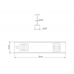 NIVEL DE ALUMINIO 350MM CORPO PERFIL EM I COM PROTECAO NAS EXTREMIDADES 2 BOLHAS TRAMONTINA