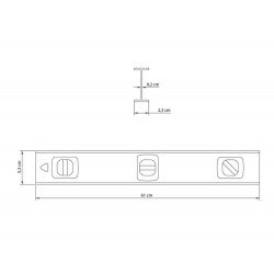 NIVEL DE ALUMINIO 600MM CORPO PERFIL EM I COM PROTECAO NAS EXTREMIDADES 3 BOLHAS TRAMONTINA