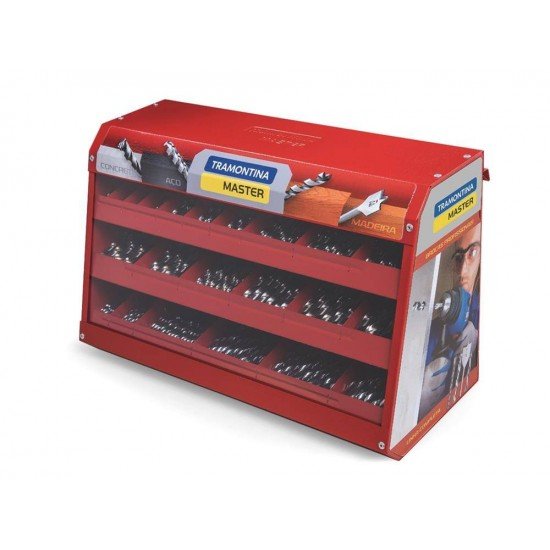 DISPLAY 230 BROCAS SENDO 174 BROCAS PARA ACO E 56 BROCAS PARA CONCRETO TRAMONTINA