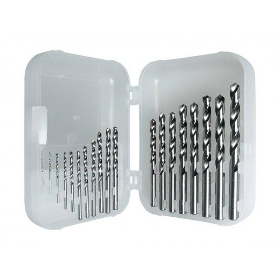 JOGO DE BROCAS PARA ACO 19 PECAS TAMANHO 1 AO 10 MM CORPO EM ACO RAPIDO HSS TRAMONTINA