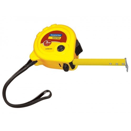 TRENA COM FITA DE ACO CAPACIDADE 5M CORPO EM ABS INJETADO FREIO DUPLO TRAMONTINA