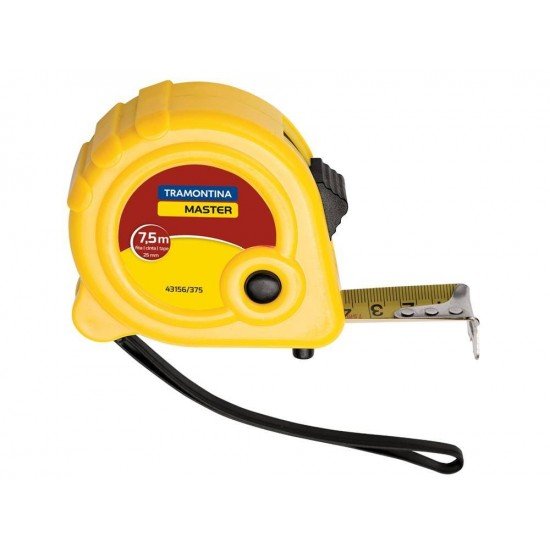 TRENA COM FITA DE ACO CAPACIDADE 7.5M CORPO EM ABS INJETADO FREIO DUPLO TRAMONTINA