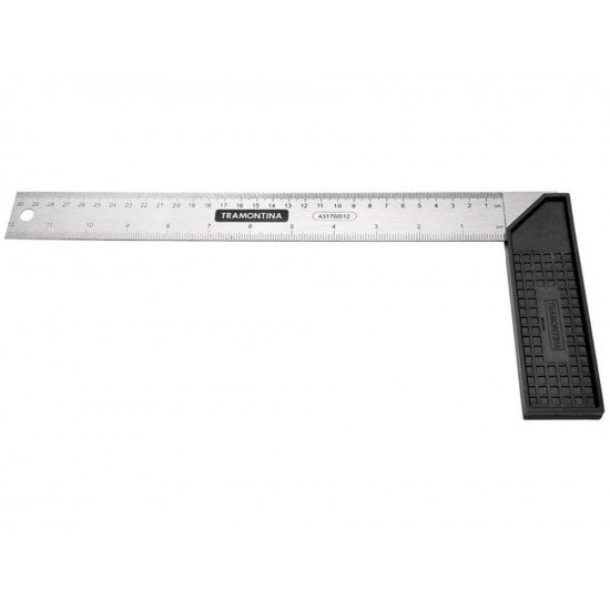 ESQUADRO 30CM CORPO EM ACO ESPECIAL TEMPERADO E POLIDO CABO INJETADO TRAMONTINA