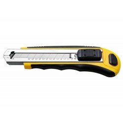 ESTILETE RETRATIL 6 CORPO DUPLA INJECAO 8 LAMINAS DE ACO ESPECIAL BOTAO TRAVA DA LAMINA TRAMONTINA