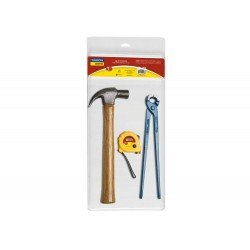 KIT DE FERRAMENTAS 3 PECAS COM 1 MARTELO + 1 TORQUES ARMADOR 12 + 1 TRENA DE 3M TRAMONTINA