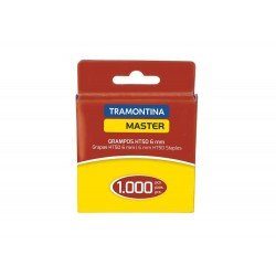CONJUNTO DE GRAMPOS T 50 ALTURA 6 MM MODELO HT50 CAIXA COM 1000 UNIDADES TRAMONTINA