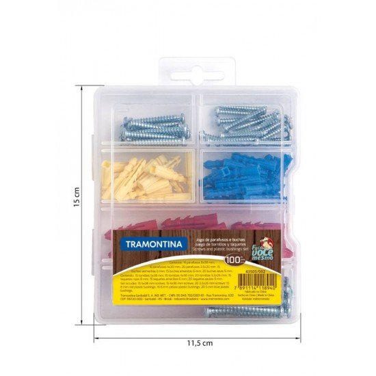 MALETA PARAFUSOS E BUCHAS 100 PCS TRAMONTINA