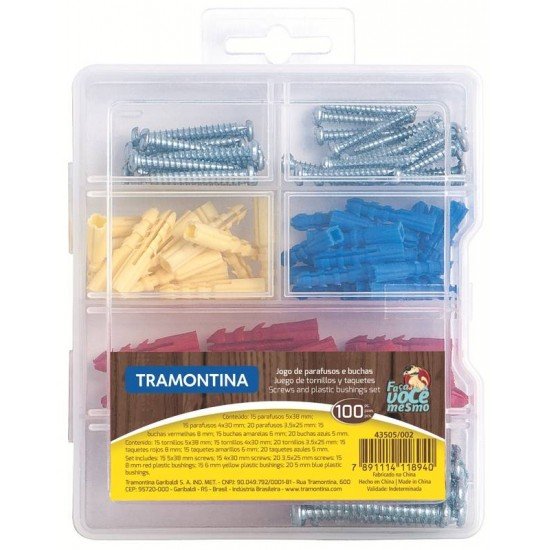 MALETA PARAFUSOS E BUCHAS 100 PCS TRAMONTINA