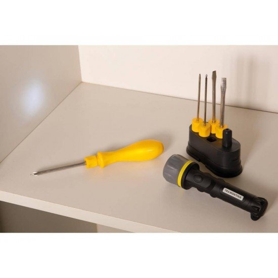 LANTERNA PLASTICA 2 PILHAS AA CORPO INJETADO LENTE DE POLICARBONATO 3 LAMPADAS DE LED TRAMONTINA