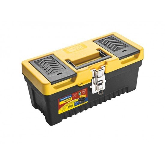 CAIXA PLASTICA TAMANHO 13 INJETADA TRAVAS METALICAS COM BANDEJA REMOVIVEL E TAMPA TRAMONTINA