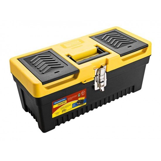 CAIXA PLASTICA TAMANHO 17 INJETADA TRAVAS METALICAS COM BANDEJA REMOVIVEL E TAMPA TRAMONTINA