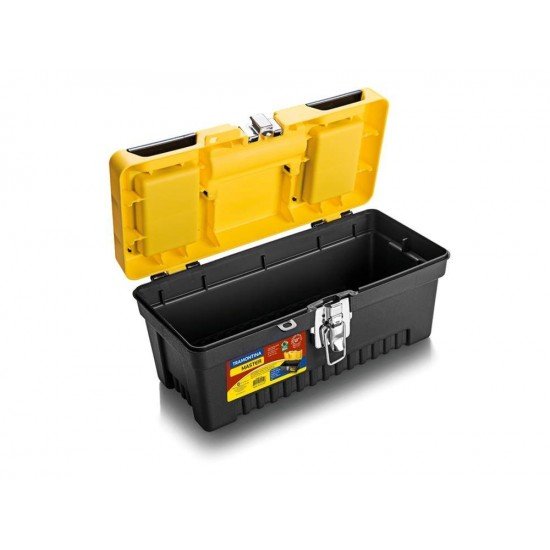 CAIXA PLASTICA TAMANHO 13 INJETADA TRAVAS METALICAS SEM BANDEJA REMOVIVEL COM TAMPA TRAMONTINA