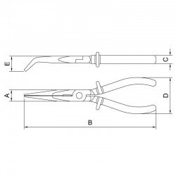 ALICATE MEIA CANA BICO LONGO CURVO ISOLADO 1 000 V 8 TRAMONTINA