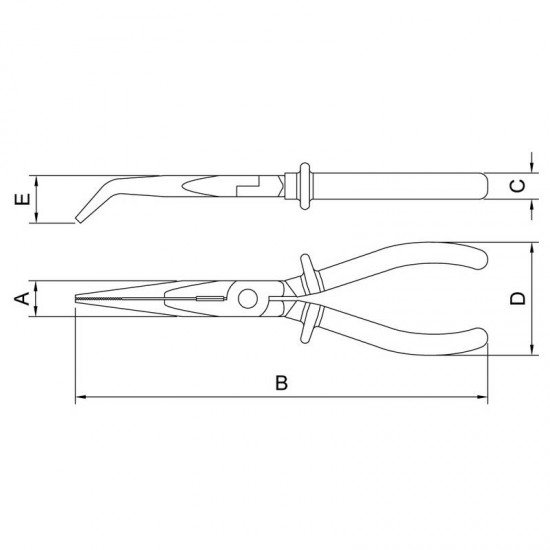 ALICATE MEIA CANA BICO LONGO CURVO ISOLADO 1 000 V 8 TRAMONTINA
