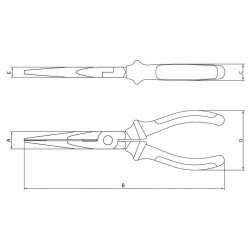 ALICATE BICO MEIA CANA LONGO ISOLADO 8 TRAMONTINA
