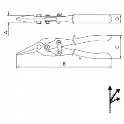 TESOURA DE AVIACAO CORTE DIREITO TRAMONTINA