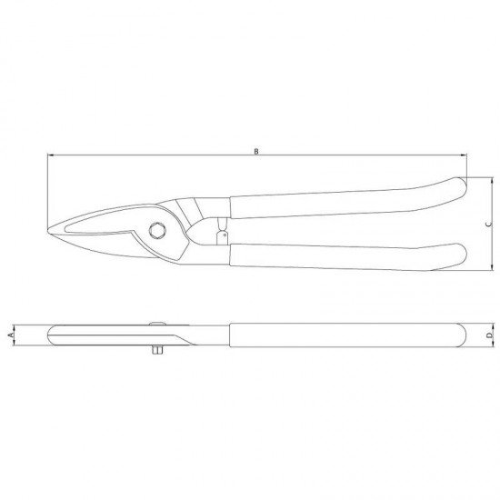 TESOURA CORTA CHAPAS MODELO ALEMAO - CORTE RETO 10 TRAMONTINA