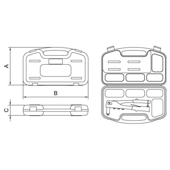 MALETA COM REBITADOR E 70 REBITES TRAMONTINA