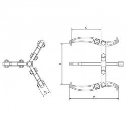 SACADOR DE POLIAS 3 GARRAS ARTICULADAS 3 TRAMONTINA