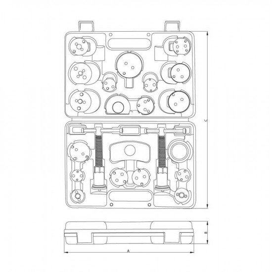 KIT DE FERRAMENTAS PARA RETORNAR EMBOLOS DA PINCA DE FREIO - 22 PECAS TRAMONTINA