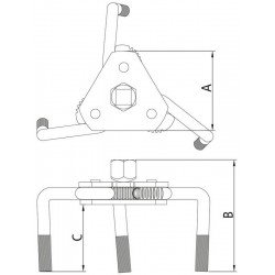 CHAVE PARA FILTRO DE OLEO 3 GARRAS 63-120 MM TRAMONTINA