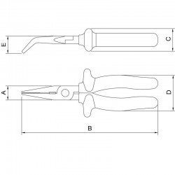 ALICATE BICO CURVO ISOLADO IEC 60900 - 8 TRAMONTINA