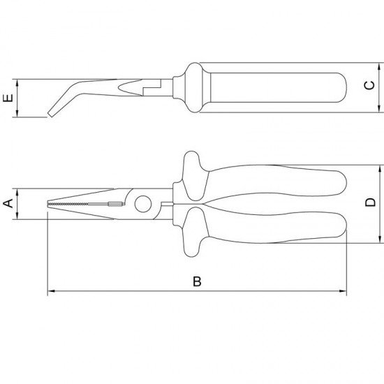 ALICATE BICO CURVO ISOLADO IEC 60900 - 8 TRAMONTINA
