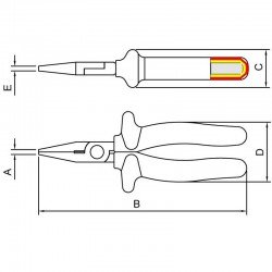 ALICATE BICO CHATO ISOLADO IEC 60900 - 6 TRAMONTINA