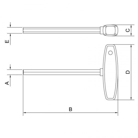 CHAVE CABO T  HEXAGONAL 2,5X112MM TRAMONTINA