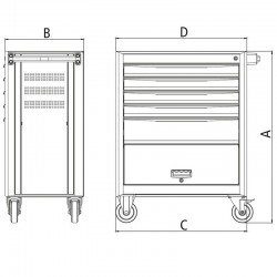 CARRO COM FERRAMENTAS PARA TRABALHOS EM ALTURA - 73 PECAS TRAMONTINA