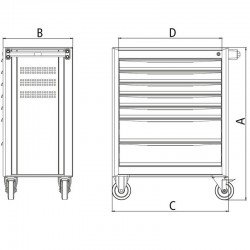 CARRO COM FERRAMENTAS PARA TRABALHOS EM ALTURA - 74 PECAS TRAMONTINA