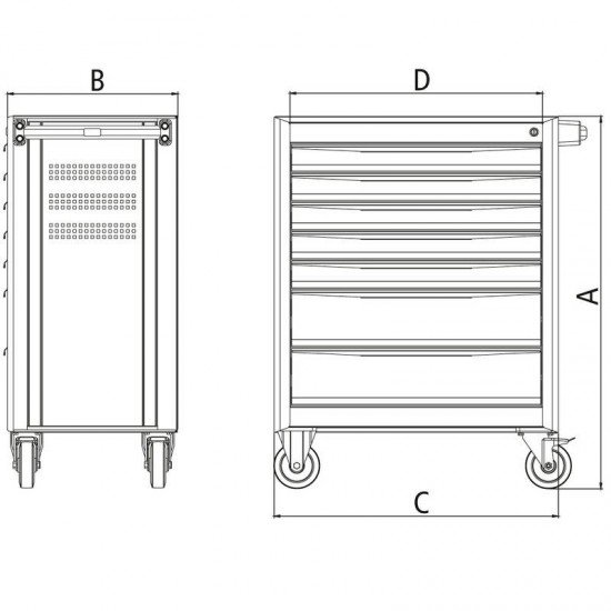 CARRO COM FERRAMENTAS PARA TRABALHOS EM ALTURA - 128 PECAS TRAMONTINA