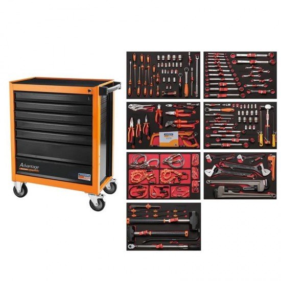 CARRO COM FERRAMENTAS PARA TRABALHOS EM ALTURA - 128 PECAS TRAMONTINA