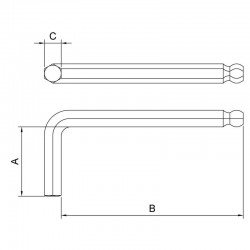 CHAVE HEXAGONAL PONTA ABAULADA 2 MM TRAMONTINA