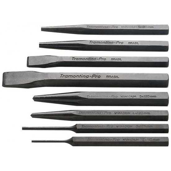 JOGO DE TALHADEIRAS, PUNCOES E SACA-PINOS 8 PECAS TRAMONTINA