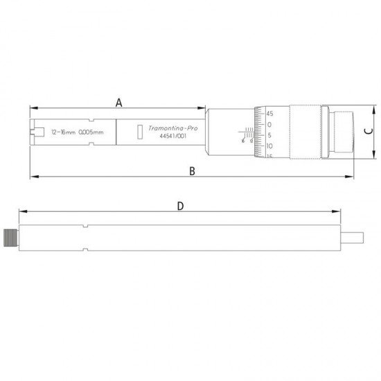 MICROMETRO INTERNO DE 3 PONTAS CAPACIDADE 12-16 MM TRAMONTINA